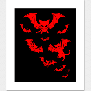Batcat Red Posters and Art